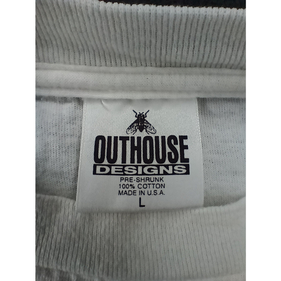 VTG 90s New Orleans Adult Large T-shirt Single Stitch White Outhouse Designs USA - Picture 5 of 5